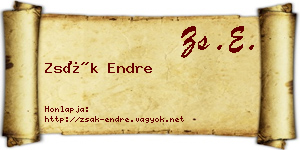 Zsák Endre névjegykártya