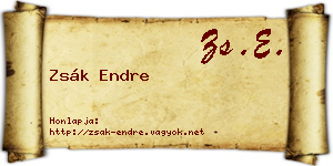 Zsák Endre névjegykártya
